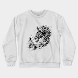 Dragon Fantasy Wild Animal Illustration Art Tattoo Crewneck Sweatshirt